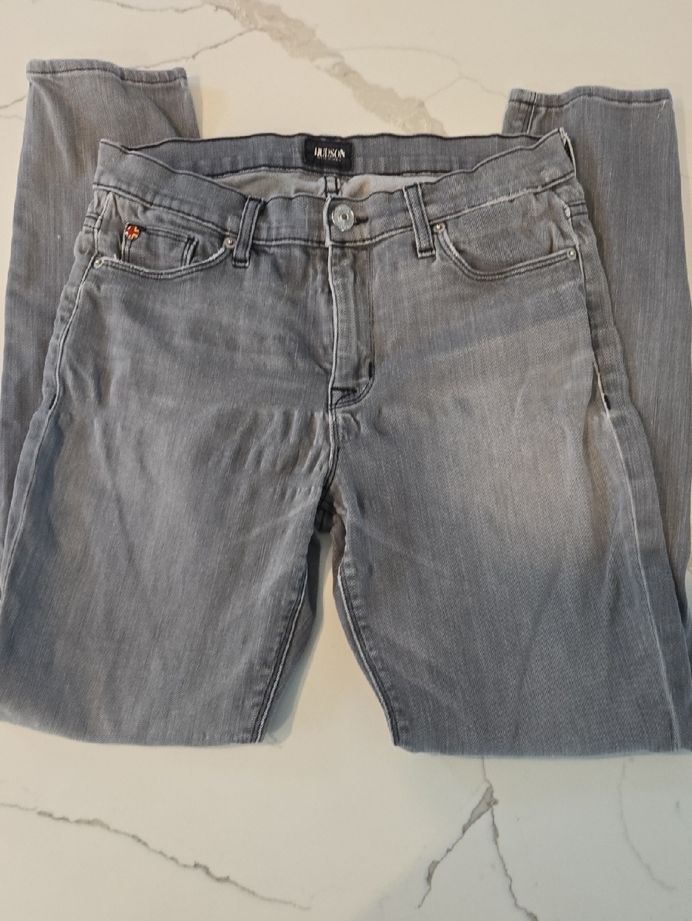 Hudson Gray Denim Jeans with Contrast Stitching